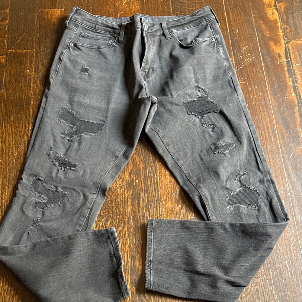 Aeropostale Distressed Black Jeans for Men